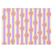 レトロヴィンテージ紫ストライプの花柄