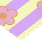レトロヴィンテージ紫ストライプの花柄 テーブルクロス (アングル)