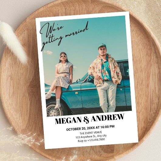 レトロヴィンテージ結婚写真 招待状