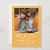 レトロヴィンテージ結婚式の日付を保存 招待状 (裏面)