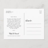 レトロヴィンテージ結婚式感謝してい写真 ポストカード (裏面)