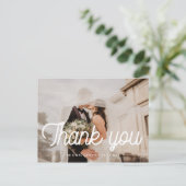 レトロヴィンテージ結婚式感謝してい写真 ポストカード (スタンド正面)