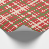 レトロヴィンテージ絵を描プライドレッドクリスマスパターン ラッピングペーパー (角)