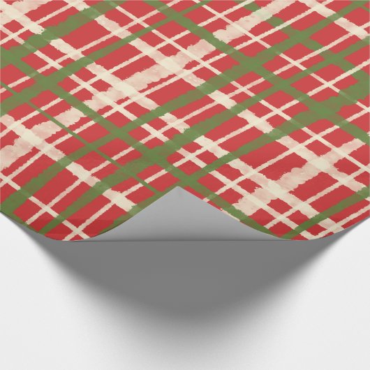 レトロヴィンテージ絵を描プライドレッドクリスマスパターン ラッピングペーパー (角)