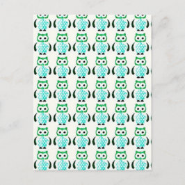 レトロヴィンテージ緑のフールパターン ポストカード