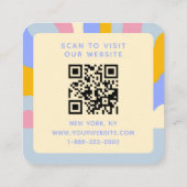 レトロヴィンテージ線QRコード抽象芸術トレンディー スクエア名刺 (裏面)