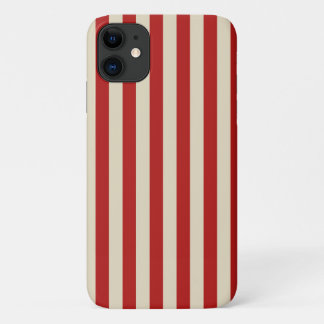 レトロヴィンテージ縦置きポップストライプコーン(赤) iPhone 11 ケース