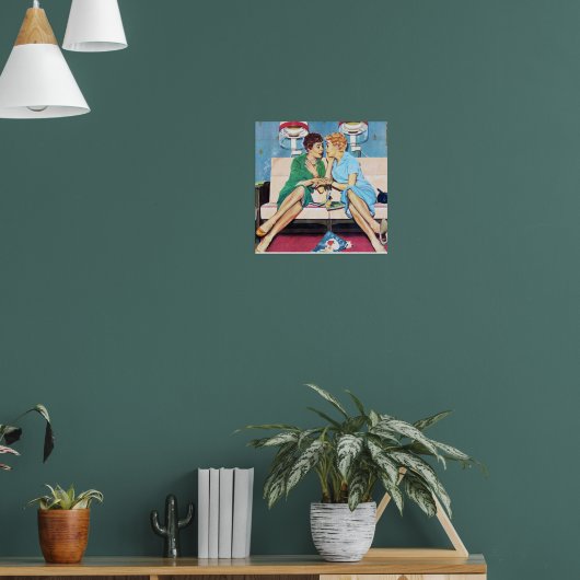 レトロヴィンテージ美しいショップ ポスター (リビング1)