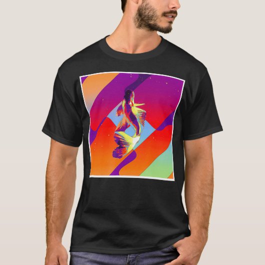 レトロヴィンテージ美学コイ魚 Tシャツ (正面)