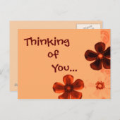 レトロヴィンテージ考えのオレンジポストカード ポストカード (正面/裏面)