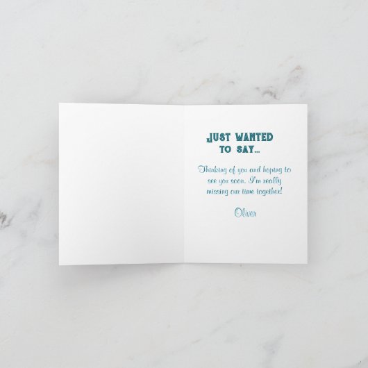 レトロヴィンテージ考えズオブユー絵を描ハンド カード (内部)