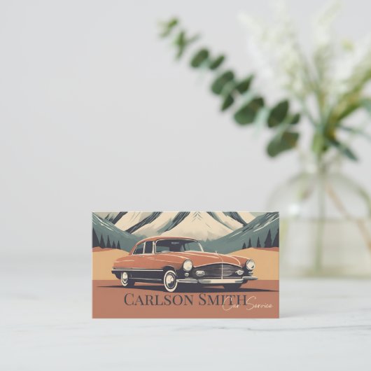 レトロヴィンテージ自動車サービス 名刺 (スタンド正面)