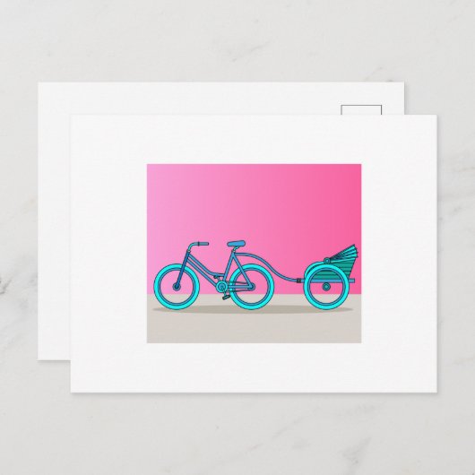 レトロヴィンテージ自転車バイクもしくは自転車に乗る人恋人 ポストカード (正面/裏面)