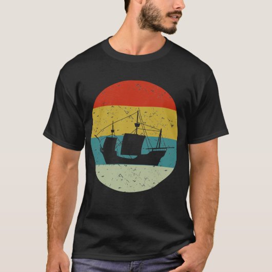 レトロヴィンテージ船 Tシャツ (正面)