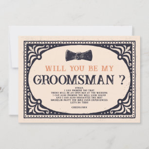 レトロヴィンテージ花婿介添人案 招待状