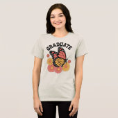 レトロヴィンテージ蝶フローラ大学院 トライブレンドTシャツ (正面全面)