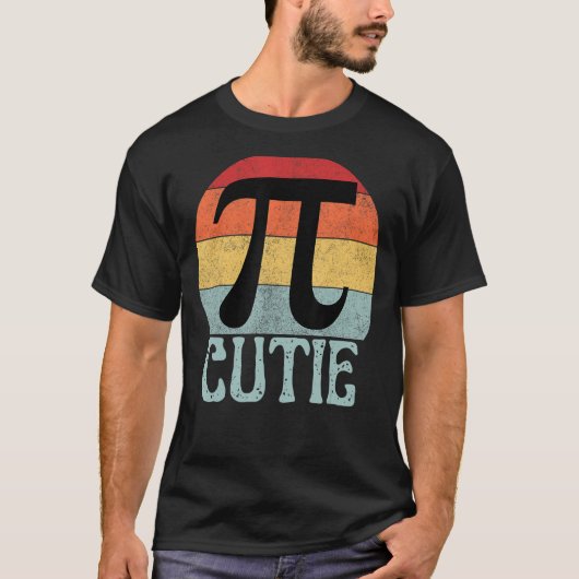 レトロヴィンテージ記号Pi日Math先生おもしろいPi Tシャツ (正面)