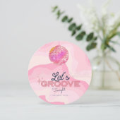 レトロヴィンテージ誕生日テーマ、ディスコボール投資 招待状 (スタンド正面)