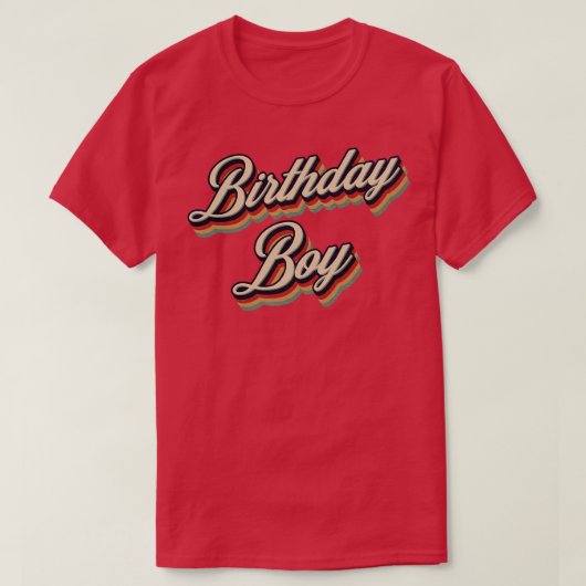 レトロヴィンテージ誕生日ボーイ Tシャツ (デザイン正面)
