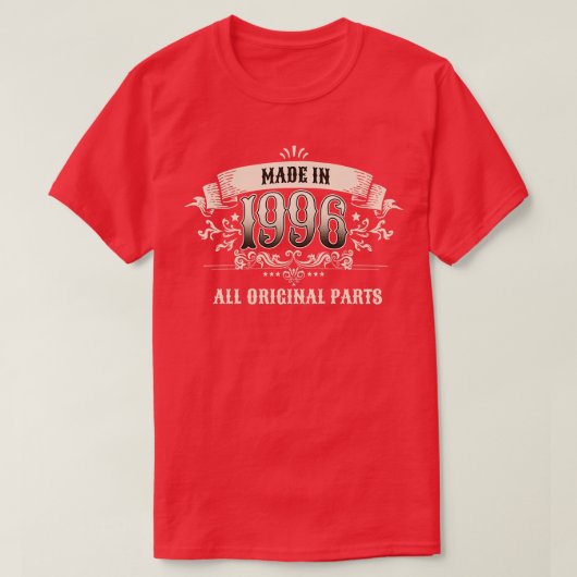 レトロヴィンテージ誕生日1996年製すべてのオリジナルP Tシャツ (デザイン正面)