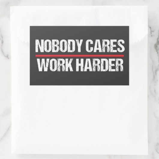 レトロヴィンテージ誰も気により頑張らない 長方形シール (バッグ)