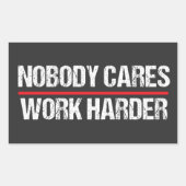 レトロヴィンテージ誰も気により頑張らない 長方形シール (正面)