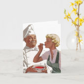 レトロヴィンテージ調理師オフシェフテイストノートカ空白のード カード (黄色い花)