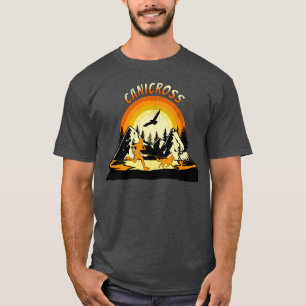 レトロヴィンテージ走キニクロス犬 Tシャツ
