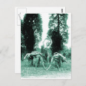 レトロヴィンテージ踊りウィメンワイルド女性 ポストカード (正面/裏面)