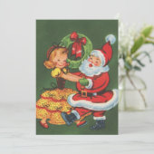 レトロヴィンテージ踊りサンタクリスマス シーズンカード (スタンド正面)