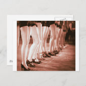 レトロヴィンテージ踊り女性美しい踊り脚 ポストカード (正面/裏面)