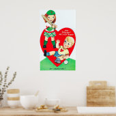 レトロヴィンテージ野球バレンタインポスター ポスター (キッチン)