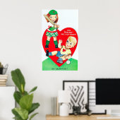 レトロヴィンテージ野球バレンタインポスター ポスター (ホームオフィス)