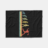 レトロヴィンテージ野球選手の進化の恋人 フリースブランケット (正面(横))