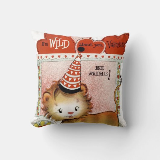 レトロヴィンテージ野生についてあなたバレンタイン クッション (正面)
