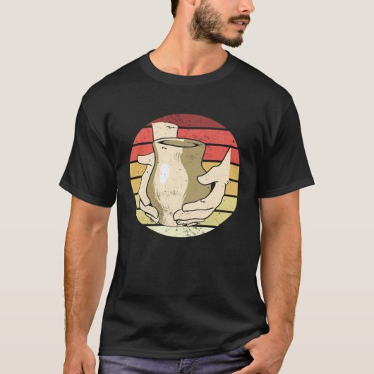 レトロヴィンテージ陶磁器先生陶磁器 Tシャツ (正面)