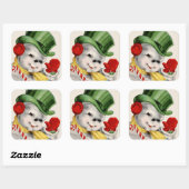 レトロヴィンテージ雪だるまクリスマスホリデーシール スクエアシール (シート)