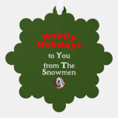 レトロヴィンテージ雪だるまクリスマス オーナメントカード (裏面)