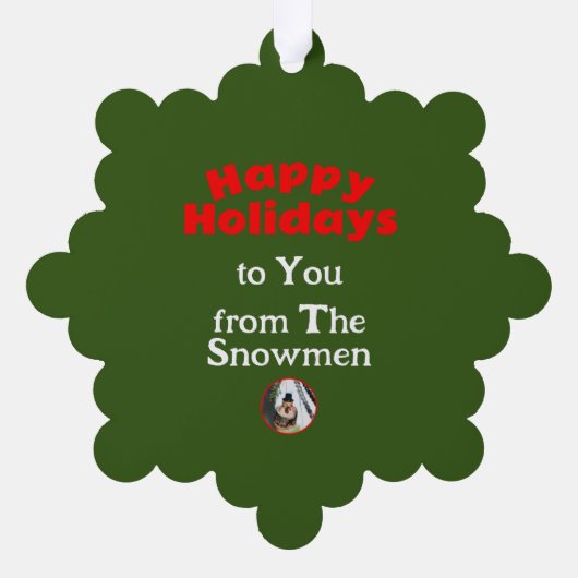 レトロヴィンテージ雪だるまクリスマス オーナメントカード (裏面)