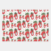 レトロヴィンテージ雪だるまメドレー ラッピングペーパーシート (正面3)