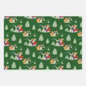 レトロヴィンテージ雪だるまメドレー ラッピングペーパーシート (正面2)