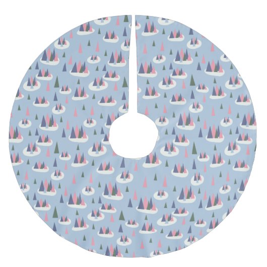 レトロヴィンテージ雪 ブラッシュドポリエステルツリースカート (正面)