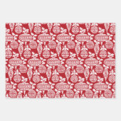 レトロヴィンテージ霜の降りた雪だるま ラッピングペーパーシート (正面2)