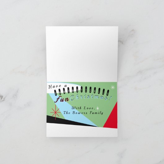 レトロヴィンテージ非フォトクリスマスホリデーカード シーズンカード (内部)
