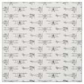 レトロヴィンテージ飛行機パターンアンティーク古い飛行機 ファブリック (見本)