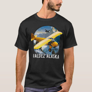 レトロヴィンテージ飛行機飛んでいるマウンテンパイロットバルデ Tシャツ