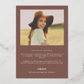 レトロヴィンテージ高校卒業 箔招待状 (裏面)