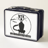 レトロヴィンテージ黒猫あくびする金属弁当箱 メタルランチボックス (裏面)