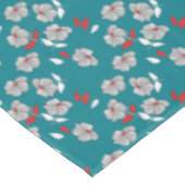 レトロヴィンテージ黒、白、赤の花のパターン テーブルクロス (アングル)