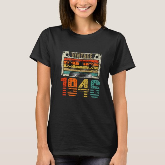 レトロヴィンテージ1946 76誕生日 Tシャツ (正面)